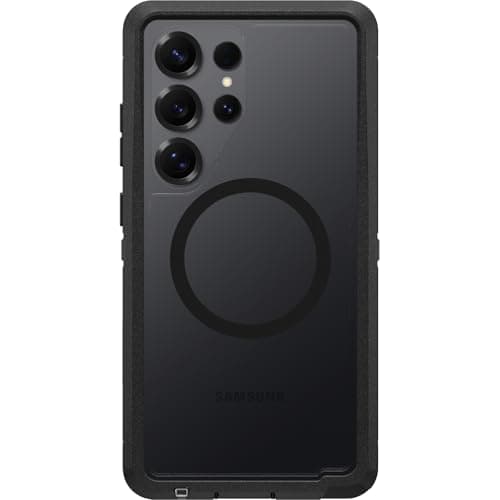 Image of OtterBox Defender Series XT Clear Case with Magnets for Samsung Galaxy S25 Ultra, Shockproof, Drop proof, Ultra-Rugged, Protective Case, 7x Tested to Military Standard, Clear/Black