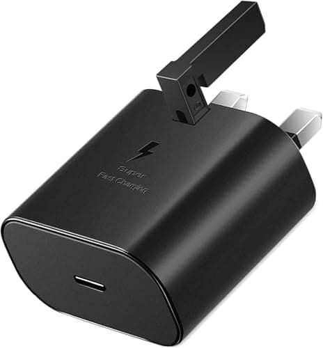 Image of Fast Charger 25W USB C Plug Compatible with Samsung Galaxy S25 Ultra/S24/S23/S22/S21,Also compatible for iPhone 17 16 15 14 13 12 11 Pro Max XS XR 8 7 6 Plus 5, iPad, Travel Adapter, Black