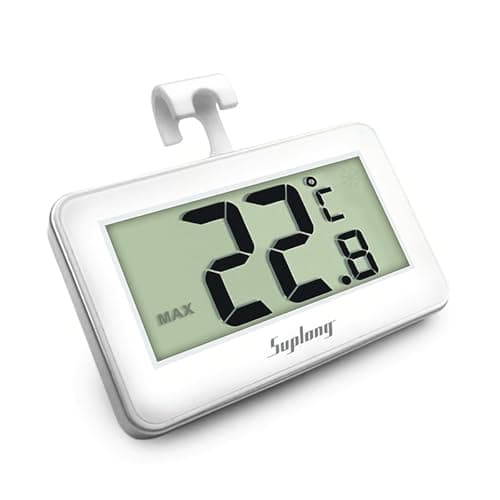 Image of Fridge Thermometer, Suplong Digital Waterproof Fridge Freezer Thermometer Easy to Read LCD Display With Max/Min Record Function