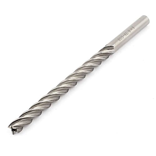 Image of Sourcingmap 150mm Long 8mm Cutting Dia HSS-SL Straight Shank 4 Flutes End Mill