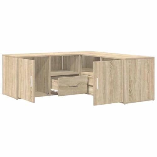 Image of vidaXL Corner Cabinet, Corner Unit for Living Room, Book Shelf for Decor, Bookcase, Book Cabinet, Modern Style, Sonoma Oak Engineered Wood