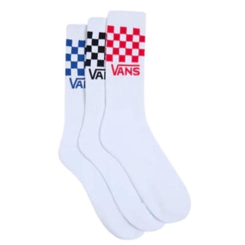 Image of Vans Off The Wall Classic Crew 3 Pack Socks (UK 5/8) - White