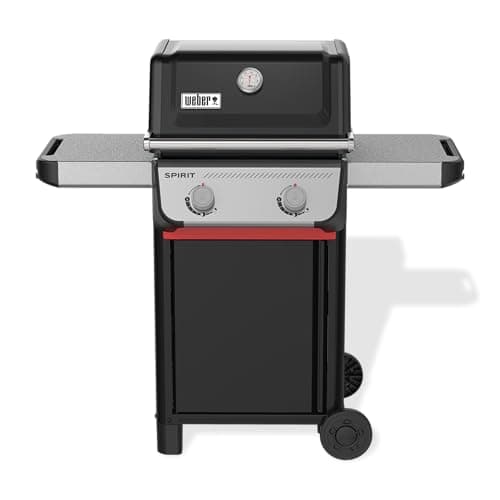 Image of Weber Spirit E-210 Gas Barbecue, 2 Burners, Cooking Surface 51 x 46 cm, Thermometer on Lid, 2 Wheels - Black/Silver (1500838)