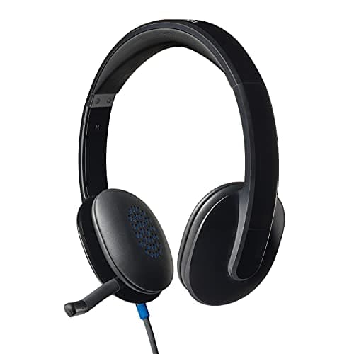 Image of Logitech H540 Wired Headset, Stereo Headphone with Noise-Cancelling Microphone, USB, On-Ear Controls, Mute Indicator Light, PC/Mac/Laptop - Black