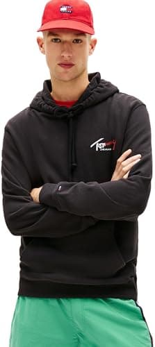 Image of Tommy Jeans Men's Tjm Reg Entry Sign Hoodie Ext DM0DM22680 Pullover Hoodie, BLACK (Black), M
