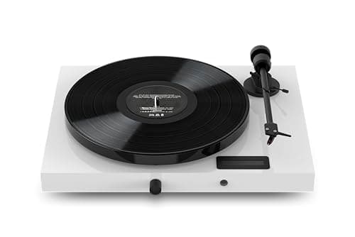 Image of Pro-Ject Juke Box E1, All-in-one Plug & Play Hi-Fi System with Bluetooth, Preamp and 50W Stereo power amplifier (White)