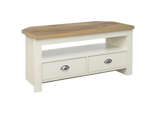 Image of Birlea Highgate Corner Tv Unit Cream & Oak Effect