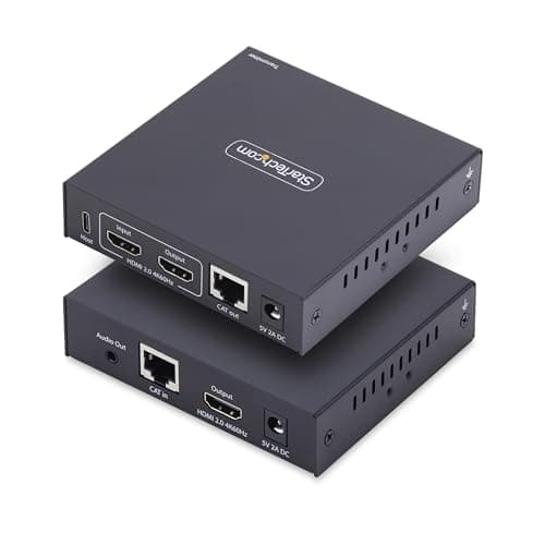 Image of StarTech.com HDMI KVM Extender Over IP Network, 4K 60Hz, Driverless, HDMI and USB Over Ethernet/CAT6 (up to 330ft/100m), AVoIP, Tx/Rx Kit