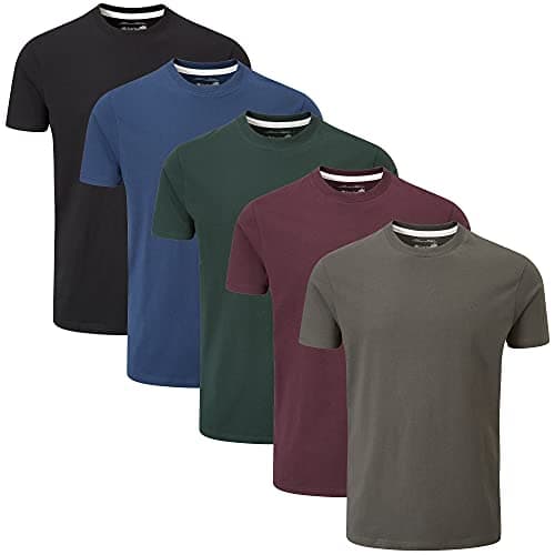 Image of Charles Wilson 5 Pack Plain Crew Neck T-Shirt (Medium, Dark Essentials Type 41)