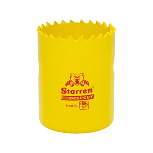 Image of Starrett Deep Cut Hole Saw - DCH0134 Heavy Duty Bi-Metal with Extra Cobalt HSS Teeth - For Metals Wood Cast Iron Fibreglass Plastic Materials - 44mm