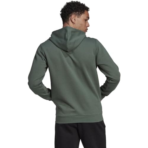 Image of adidas Mens 3-Stripes Fleece Hooded Sweatshirt, Green Oxide-linen Green, XL/Tall
