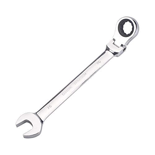 Image of FLZOSPER 26mm Metric Flex-Head Gear Wrench,Box End Head 72-Tooth Ratcheting Combination Wrench Spanner