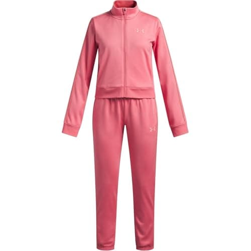 Image of Under Armour Girls Knit Tracksuit Long Sleeve Bittersweat Pink 9-10 Years