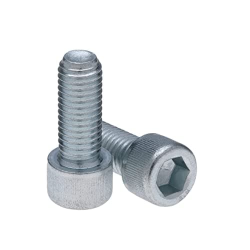 Image of Cylinder Head Cap Screws M10 Strength Steel Class 8.8 (Pack of 5) Zinc Plated Hex Hexagon Allen Socket Bolts Thread Fasteners Cylindrical for Wood Furniture Outdoor Heavy Duty DIN912 (10mm x 25mm)