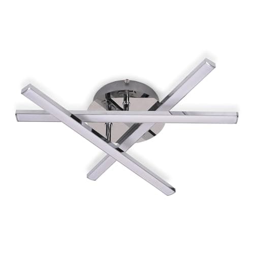 Image of ValueLights | 3 Way Adjustable Crossover Chrome Ceiling Light Fitting for Living Room Hallway - IP44 Bathroom | Bathroom & Home Improvements Essential | Mains Wired