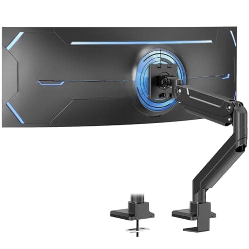 Image of PUTORSEN 17-49 Inch Monitor Mount, Max 20 kg, Premium Aluminium Screen Mount for Flat/Curved Monitor with VESA 75 x 75/100 x 100 mm, Gas Spring Monitor Desk Mount