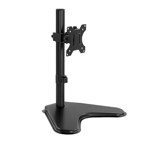 Image of KKTONER Single Computer Monitor Stand Metal Base Free Standing Desk Vesa Mount for 13 inch to 32 inch Screen Height Adjustable Monitor Mount Full Motion Swivel Vesa 75*75mm/100*100mm Hold up 8KG