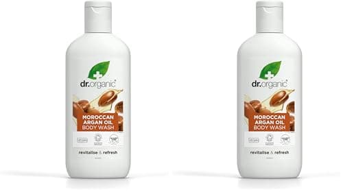 Image of Dr Organic Moroccan Argan Oil Body Wash, Shower Gel, Natural, Vegan, Cruelty-Free, Paraben & SLS-Free, Recyclable & Recycled Ocean Bound Plastic, Certified Organic, 250ml, Packaging may vary