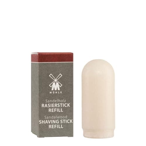 Image of MÜHLE Shaving Soap Stick REFILL - foaming shaving soap for sensitive skin, vegan - refill pack containing 37 g - sandalwood