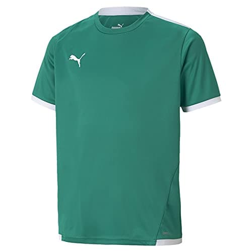 Image of PUMA Unisex Kids Teamliga Jersey Jr Shirt, Pepper Green-puma White, 5-6 Years