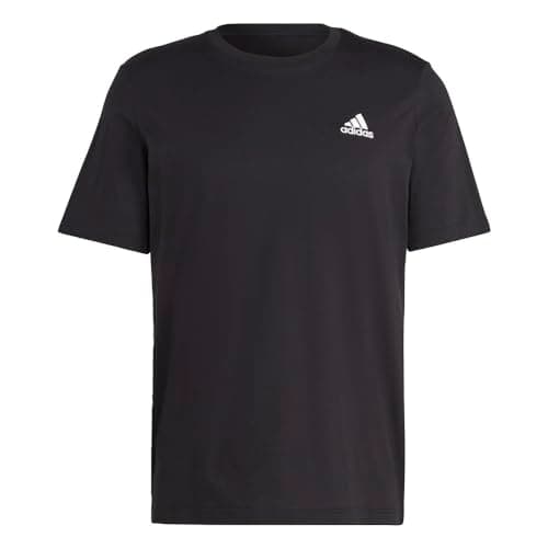 Image of adidas Men's Essentials Single Jersey Embroidered Small Logo T-Shirt, Black, XS