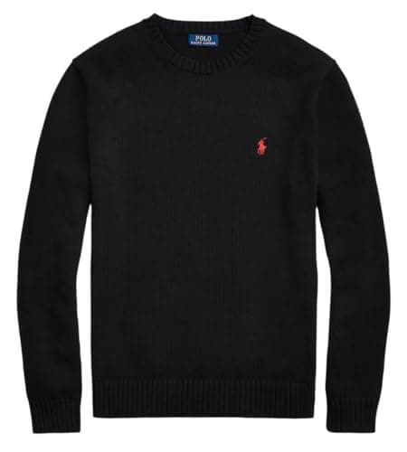 Image of POLO RALPH LAUREN Cotton Crew Neck Jumper (UK, Alpha, L, Regular, Regular, Black)