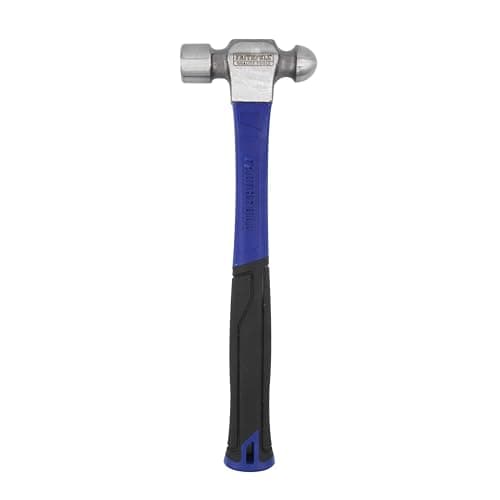 Image of Faithfull Ball Pein Hammer 16oz (454g) – High-Strength Fibreglass Shaft with Polished Steel Head & Ergonomic Non-Slip Grip for Metalworking, Engineering, General Repairs & DIY Projects