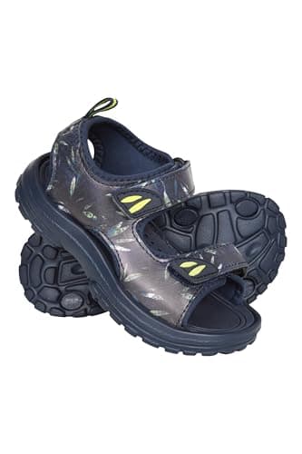 Image of Mountain Warehouse Sand Kids Sandals - Comfortable Footwear, Cushioned Footbed, Touch Strap Fastening, Boys & Girls - Spring Summer, Beach, Walking & Outdoors Navy Kids Shoe Size 9