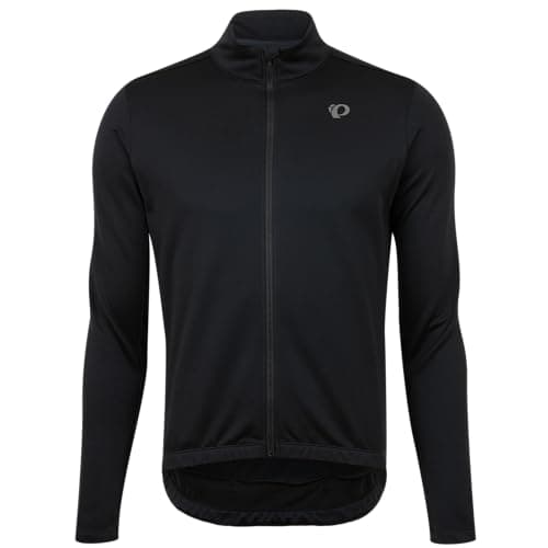 Image of PEARL IZUMI Men's Quest Thermal Jersey, Full-Length Zipper, Brushed Fleece Interior & Three Rear Pockets, New Black, Small