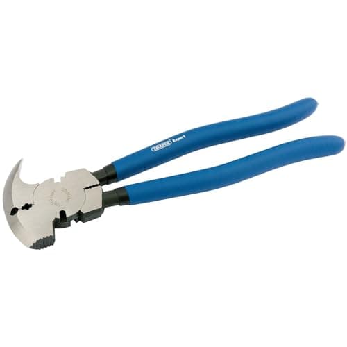 Image of Draper 260mm Fencing Pliers | Soft Cushion Grip Wire Cutters | Nail Puller Remover | Vice Grips | Locking Pliers | 68450