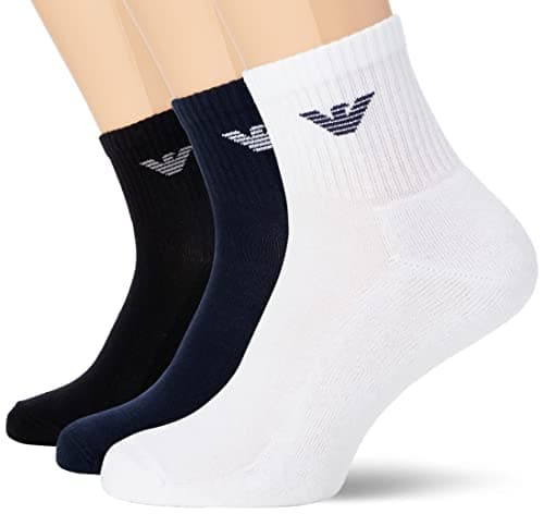 Image of Emporio Armani Underwear Men's 3-Pack Short Socks Sporty Terrycloth, Multicolor, TU, One Size