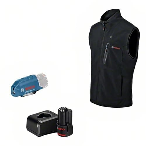 Image of Bosch Professional Heated Vest GHV 12+18V XA (incl. GAA 12V-21 USB charging adapter + GBA 12V 2.0Ah battery + GAL 12V-20 charger) – size L