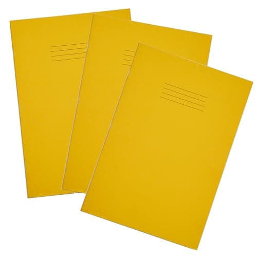Image of Rhino A4 Exercise Books, 32-Page / 10mm Squared Paper Notebook, 3-Pack, Office & School Stationery Supplies, Yellow