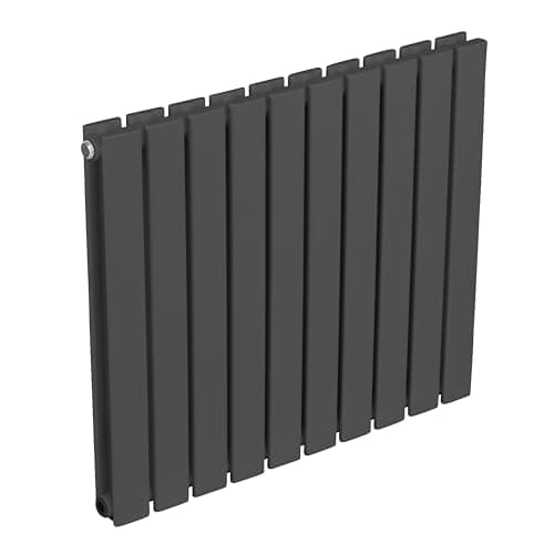 Image of Baridi Horizontal Double Flat Panel Radiator 600 x 700mm, 10 Fins, Efficient Heat Output, Central Heating, Anthracite – DH340