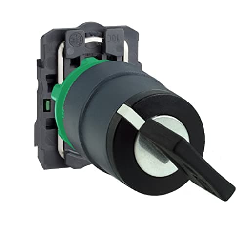 Image of Schneider Electric Harmony XB5 - Key Selector Switch, Plastic, 2 Positions, Ronis 455 Keylock, Stays Put, 1NO, 22 mm Mount, XB5AG21, Black