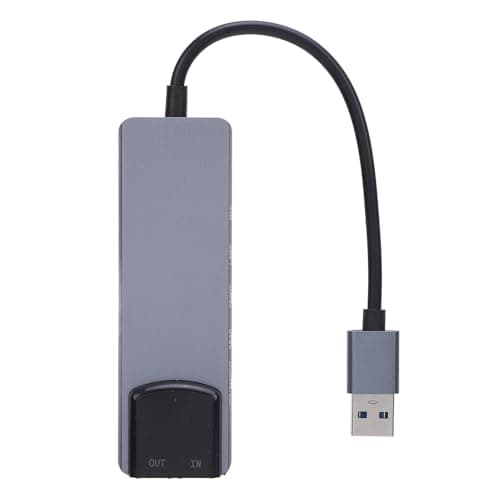 Image of POENVFPO External USB Sound Card Adapter with Optical Input Output, 5.1 & 7.1 Channel Noise Reduction Support for PC, Home Theater, Gaming and Karaoke