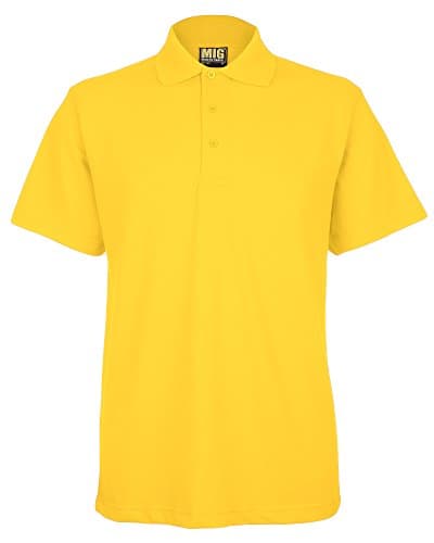 Image of Mens Active Pique Polo T Shirts Sizes XS to 4XL in 8 Colours by MIG - Work Casual Sports Leisure (M - Medium, Yellow)