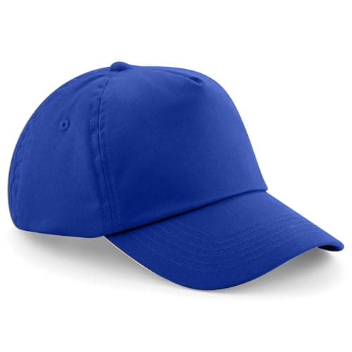 Image of HiFEN® Unisex Kids 5 Panel Pre-Curved Plain Adjustable Baseball Cap Outdoor Summer Sun Hat Royal Blue