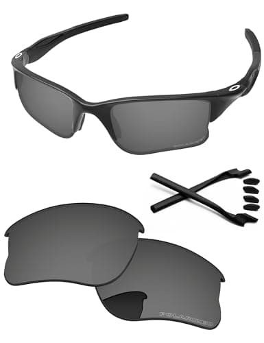 Image of PapaViva Replacement Lenses & Rubber Kits for Oakley Half Jacket 2.0 XL OO9154 62mm Sunglass Black Chrome Polarized