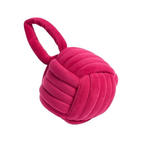 Image of OHS Velvet Rope Weighted Door Stop, Soft Matte Velvet Fabric Decorative Door Stops with Handle Home Interior Doorstop Weighted 14cm for Doors Home Decoration, Pink