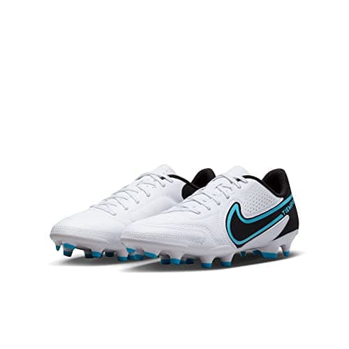 Image of NIKE Jr. Tiempo Legend 9 Club Mg Sneaker, White Black Baltic Blue Pink Blast, 5 UK