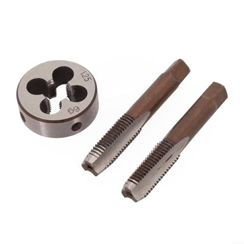 Image of Carbon Steel M10 X 1.25mm Metric Thread Cutting Tool Set Taper And Stopper Tap Die Right Hand 3 Pieces HSS Tapping Tools