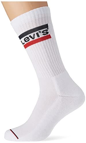 Image of LEVIS unisex-adult Sportwear Logo Sock 144 Crew sock, white / white, 43-46