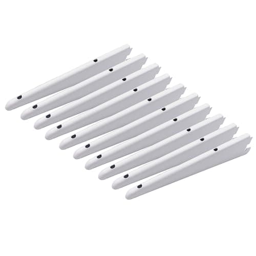 Image of EAI Twin Slot Wall Mounted Shelving Bracket - Pack of 10, White, 220mm | Strong, Heavy Duty Steel Shelf Bracket | for Shed, Garage, Indoor Storage | Easy to Install Rack