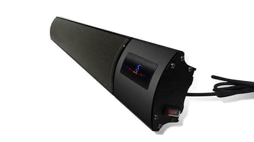 Image of UKEW 1800W Infrared Bar Heater Wall Mounted | Black Electric Heater with Remote & Digital Display | IP44 Rated Outdoor & Indoor Infrared Panel Heating – Energy Efficient IR Comfort Heat Technology