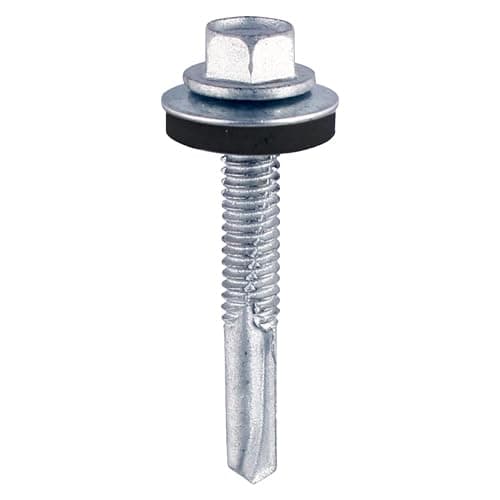 Image of Timco - Self-Drilling Screws - Hex - for Heavy Section Steel - Zinc - with EPDM Washer (Size 5.5 x 38-100 Pieces)