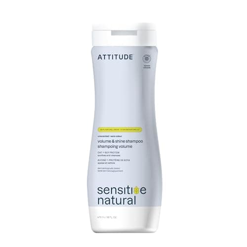 Image of ATTITUDE Extra Gentle Hair Shampoo for Sensitive Dry Scalp, EWG Verified, Soothing Oat, For Thin Hair, Naturally Derived Ingredients, Vegan and Plant-Based, Unscented, 473 mL