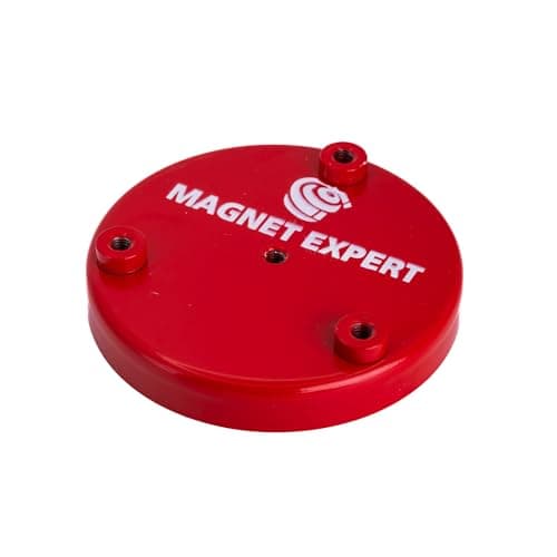 Image of Ferrite Limpet Pot Magnet c/w M6 threaded hole for Semi-Permanent Applications - 100mm dia x 15mm thick - 55kg Pull