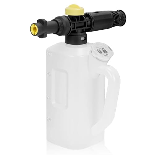 Image of YUET Snow Foam Lance for Karcher K2 K3 K4 Pressure Washer, 1 Litre Dense Snow Foam Gun Bottle with Adjustable Nozzle, Measuring Cup & Handle, Ideal Foam Cannon for Cleaning Cars, Bikes & Patios