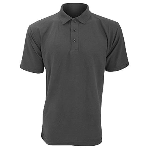 Image of Ultimate Clothing Collection UCC 50/50 Mens Plain Piqué Short Sleeve Polo Shirt (L) (Charcoal)
